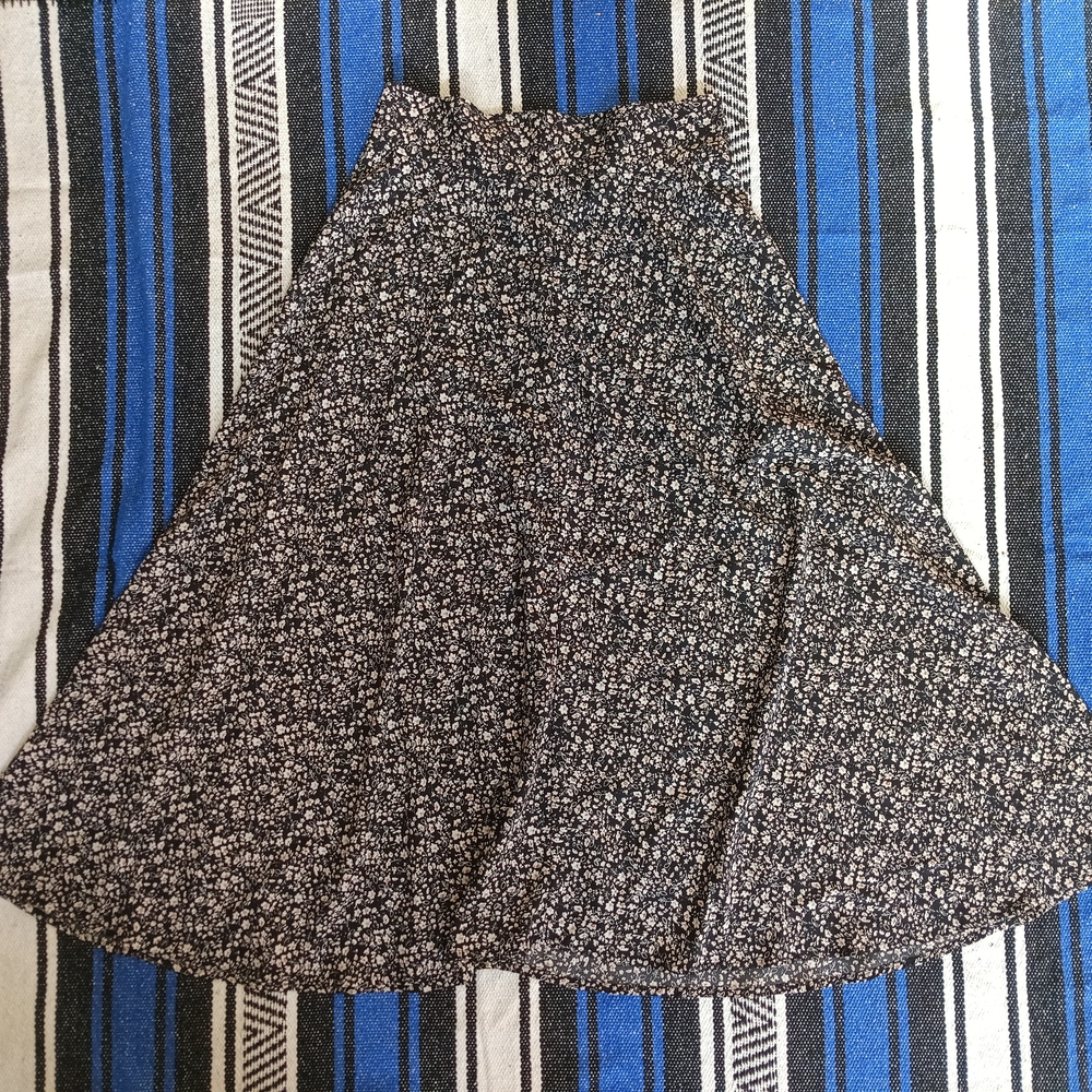 SHEIN Black and White Floral Midi Skirt